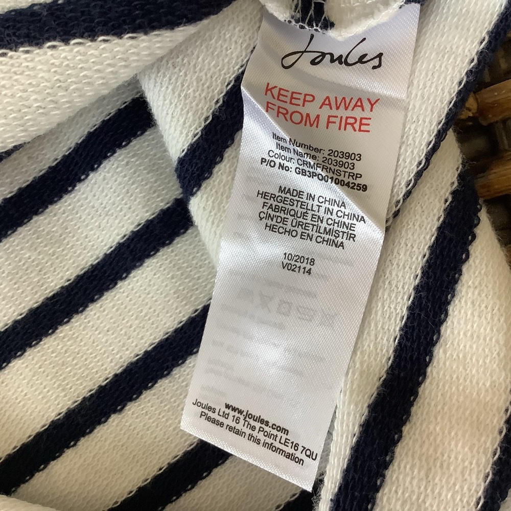 NWT UK Joules Fairdale Half Zip Sweatshirt In Cream Stripe US 8 - Picture 8 of 10